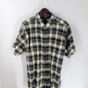 Casual Country Short Sleeve Plaid Classic Button-Down Shirt Multicolor Size 2XL